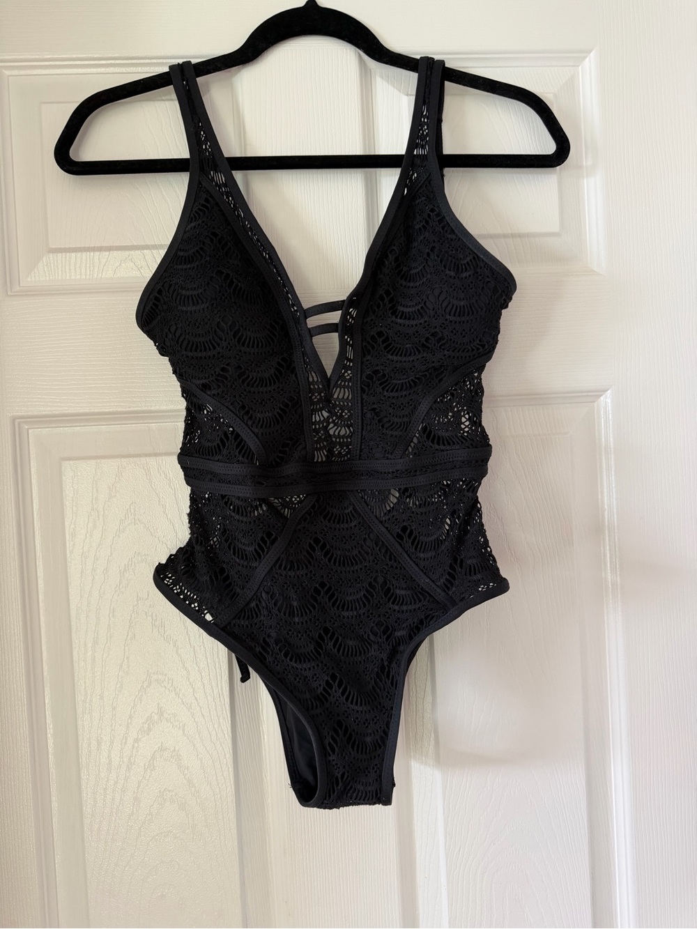 Black Lace One-Piece Bathing Suit